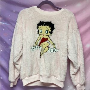 Forever 21 Big pink fuzzy betty boop sweater